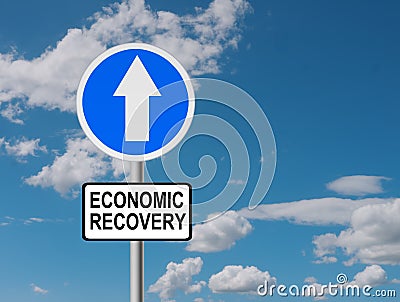 Road to economic recovery - business financial concept