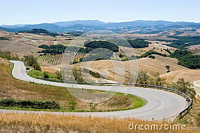 Road through Tuscany in Italy