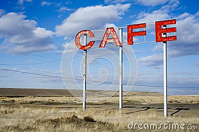 Roadside cafe sign