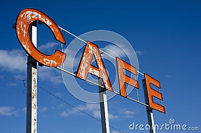Roadside cafe sign