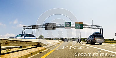 Roadside view approaching a toll, from GoPro Camera