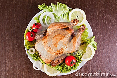 Roast chicken with fresh vegetables