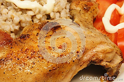 Roast chicken with a golden crust