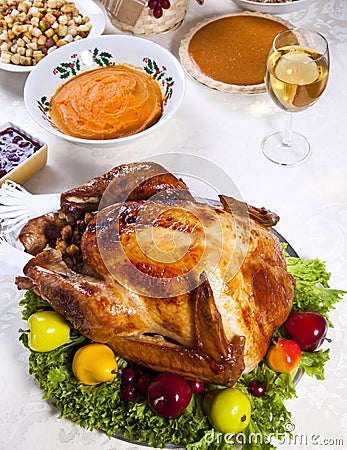 Roast stuffed turkey