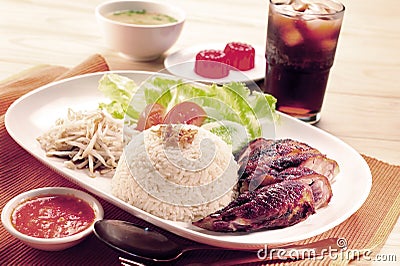 Roasted Chicken Rice set