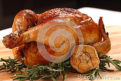 Roasted chicken with rosemary and garlic