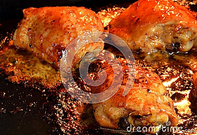 Roasted chicken thighs in the oven