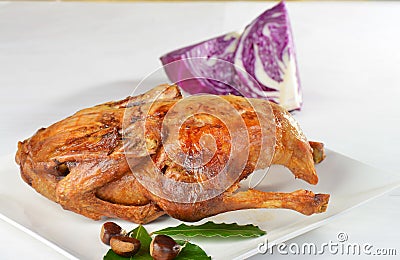 Roasted duck with red cabbage