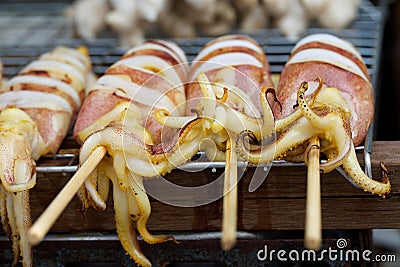 Roasted squid