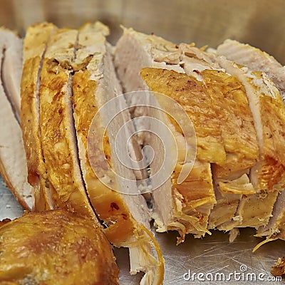 Roasted turkey cut