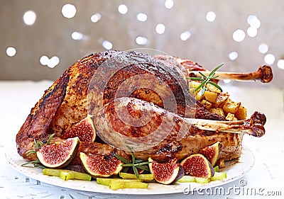 Roasted turkey with fruits