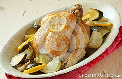 Roasted whole chicken