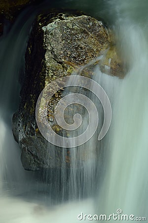 Rock in waterfall