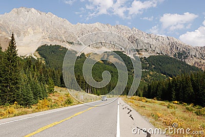 Rocky mountains and highway