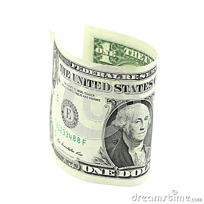 Curved One Dollar Bill Stock Photo - Image: 41