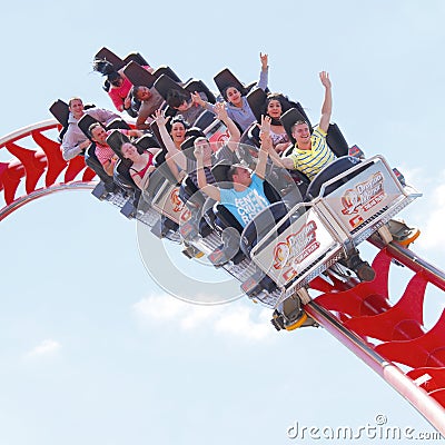 Roller coaster ride Editorial Stock Photo