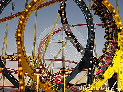 Roller coaster on a fair