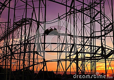 Roller Coaster Hands Up Silhouette