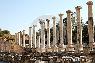 Roman Columns In Israel Beit Shean Royalty Fr