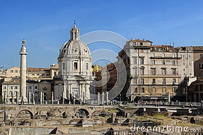 Roman forum ruins Piazza Venezia