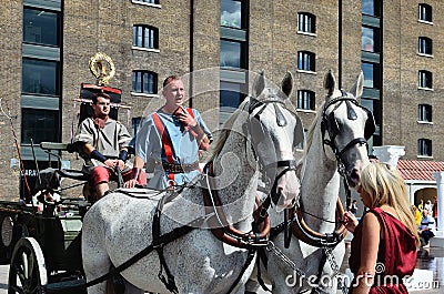 Roman horse drawn carriage