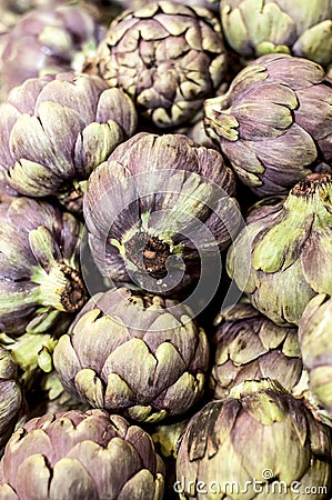 Romaneschi artichokes on display