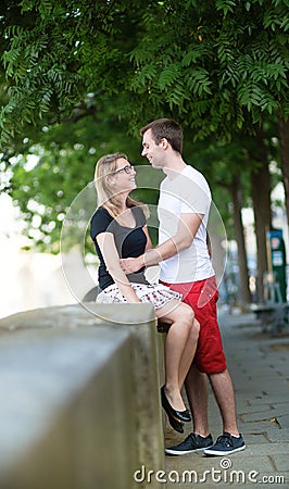 Romantic dating couple in Paris