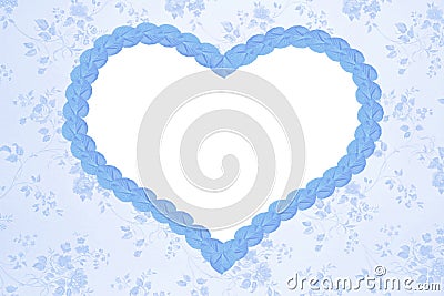 Romantic floral background with blue heart