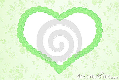 Romantic floral background with green heart