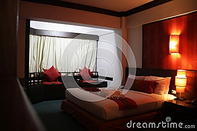 Romantic hotel room;