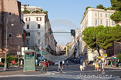 ROME-AUGUST 8: Via Cavour on August 8,2013 in Rome, Italy.