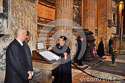 ROME-NOVEMBER 6: Members the House of Savoy in Roman Pantheon on November 6,2010 in Rome, Italy.