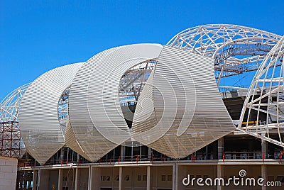 Roof construction soccer world cup 2010 stadium