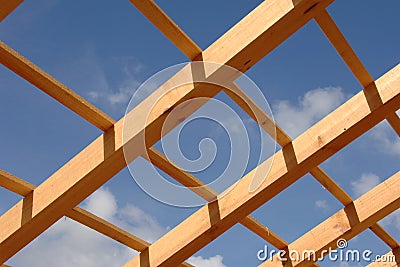 Roof of house under construction