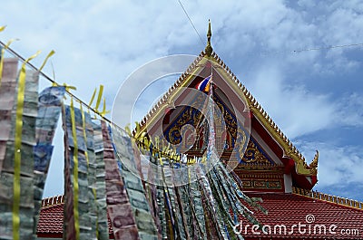 Roof with money of Buddhist sanctuary