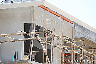 Roof under construction for home building