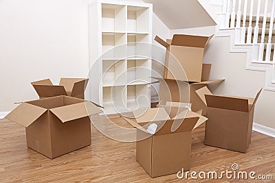 Room Of Cardboard Boxes for Moving House