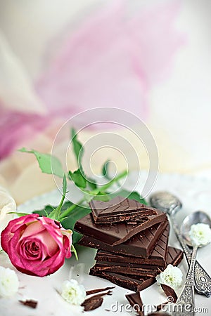 Rose and dark chocolate