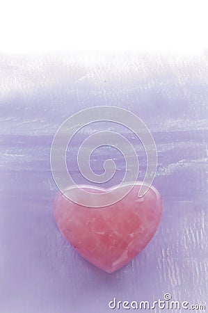 Rose Quartz Heart with Lavender background