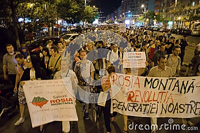 Rosia Montana Protest in Bucharest,Romania - 08 September