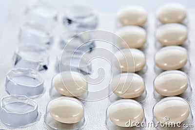 Round pills in blister pack