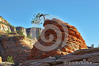 The round rock of red sandstone