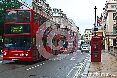 Routemaster buses in London