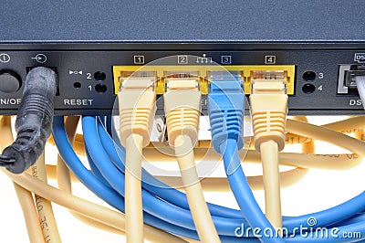 Router with network connected cables