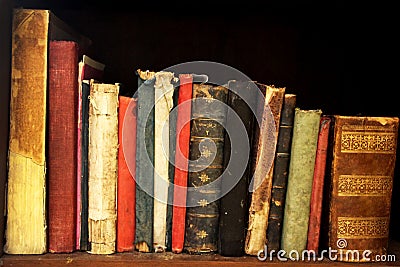 Row of antique books