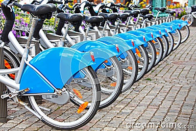 Row of bikes / bicycles