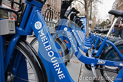 Row of bikes - Melbourne Bike Share scheme