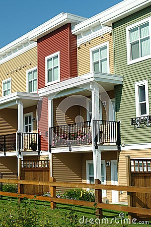 Row Houses Bright Colors