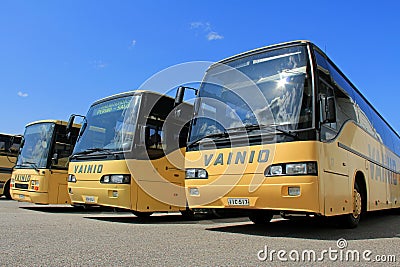 Row of Yellow Buses