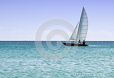 Rowing sailing boat